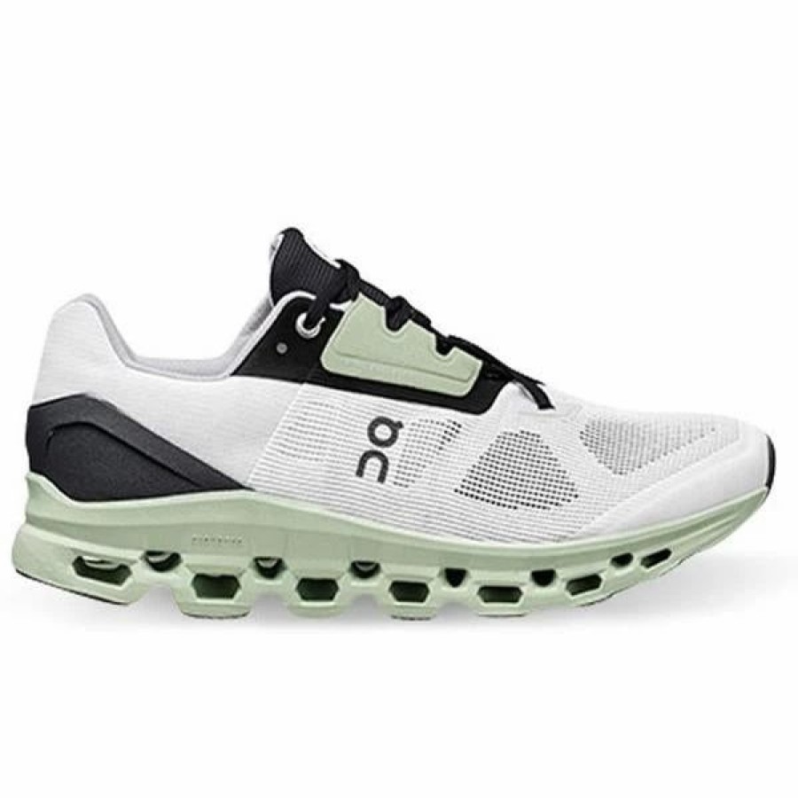 * On Women'S Cloudstratus (White/Black) Footwear