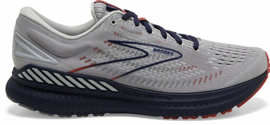 * Brooks Men'S Glycerin Gts 19 (002 Grey/Alloy/Peacoat) Footwear