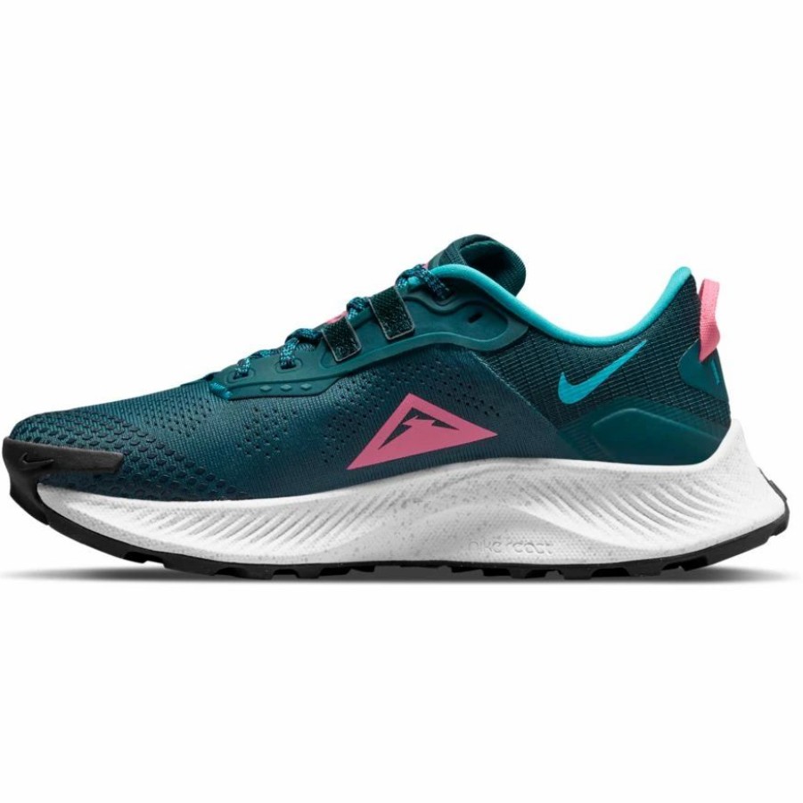 * Nike Women'S Pegasus Trail 3 (300 Dark Teal Green/Pink Glow/Armory Navy) Footwear