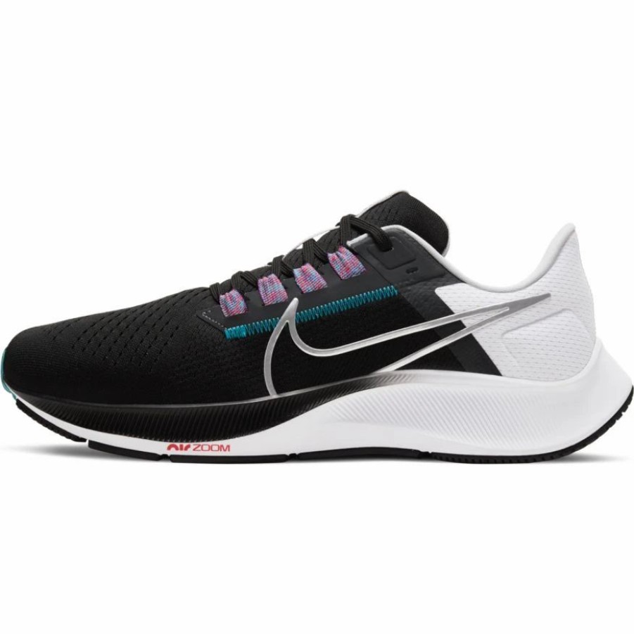 * Nike Men'S Zoom Pegasus 38 (003 Black/Metallic Silver/White) Footwear