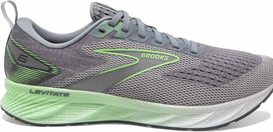 * Brooks Men'S Levitate 6 (312 Primer Grey/Neon Green) Footwear