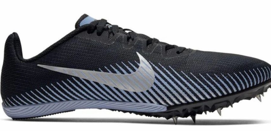 * Nike Uni Zoom Rival M 9 (004 Black/Metallic Silver-Indigo Fog) Footwear