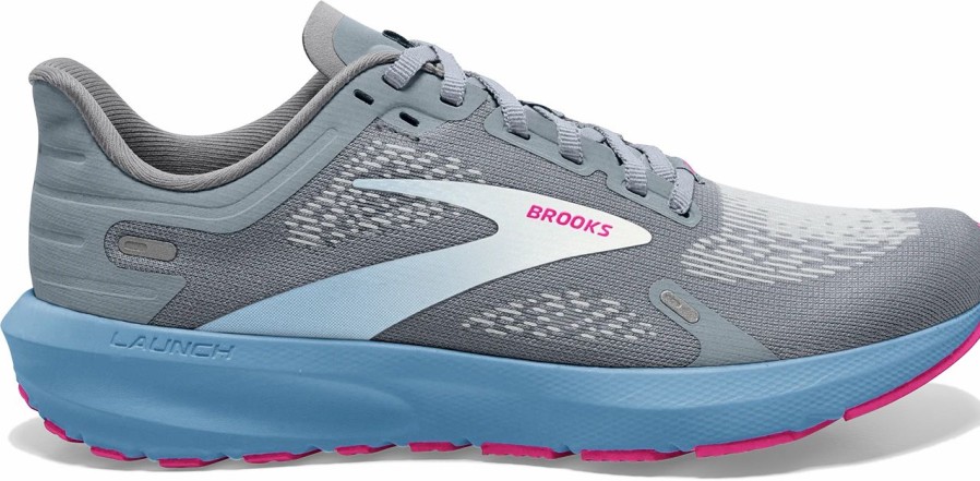 * Brooks Women'S Launch 9 (016 Grey/Blue/Pink) Footwear