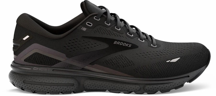 * Brooks Women'S Ghost 15 (020 Black/Black/Ebony) Footwear