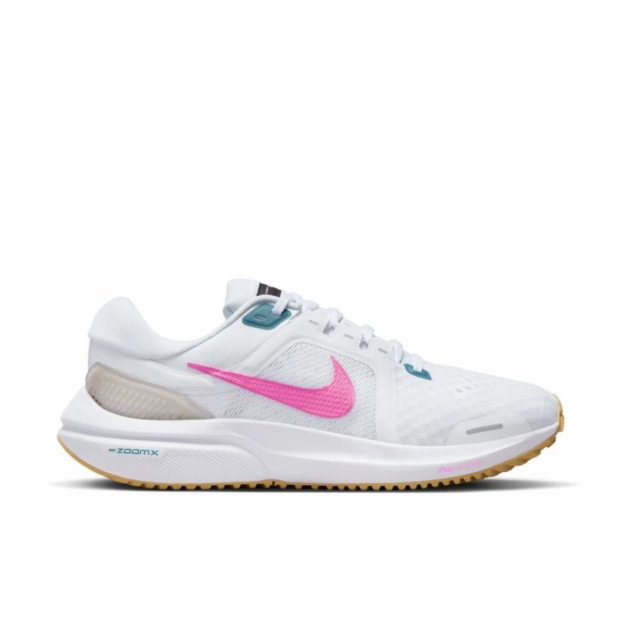 * Nike Women'S Air Zoom Vomero 16 (104 White/Pink Spell/Noise Aqua/Wheat Gold) Footwear