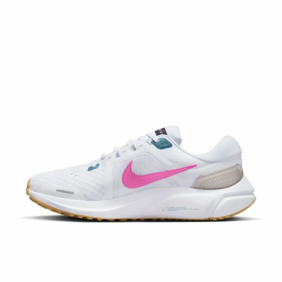 * Nike Women'S Air Zoom Vomero 16 (104 White/Pink Spell/Noise Aqua/Wheat Gold) Footwear