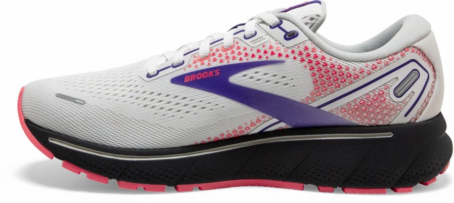 * Brooks Women'S Ghost 14 (192 White/Purple/Coral) Footwear