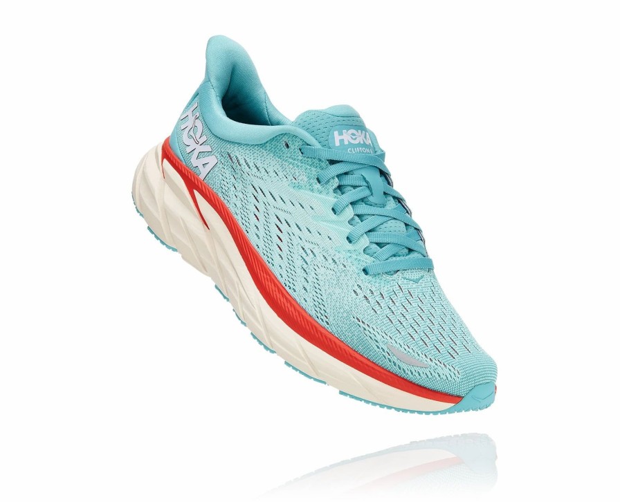 * Hoka Women'S Clifton 8 (Aebl Aquarelle/Eggshell Blue) Footwear