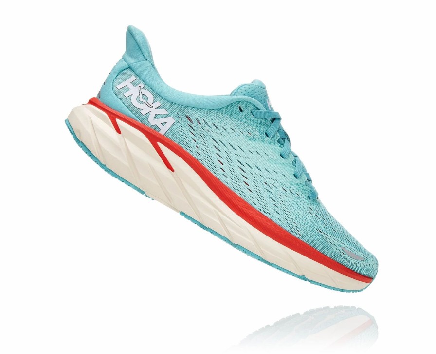 * Hoka Women'S Clifton 8 (Aebl Aquarelle/Eggshell Blue) Footwear