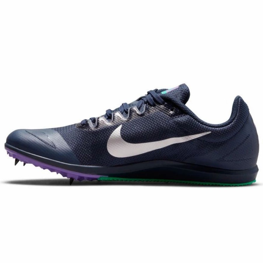 * Nike Uni Zoom Rival D 10 (406 Obsidian/Metallic Silver/Wild Berry) Footwear