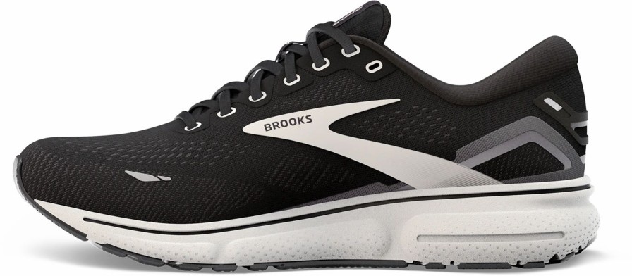 * Brooks Women'S Ghost 15 Wide (012 Black/Blackened Pearl/White) Footwear