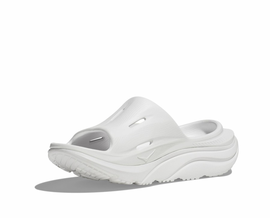 * Hoka U Ora Recovery Slide 3 (Wwh White/White) Footwear