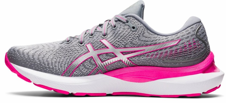 * Asics Women'S Gel-Cumulus 24 Wide (021 Sheet Rock/Pink Glo) Footwear