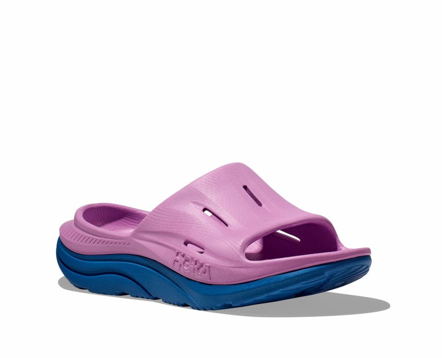 * Hoka U Ora Recovery Slide 3 (Ccsk Cyclamen/Coastal Sky) Footwear