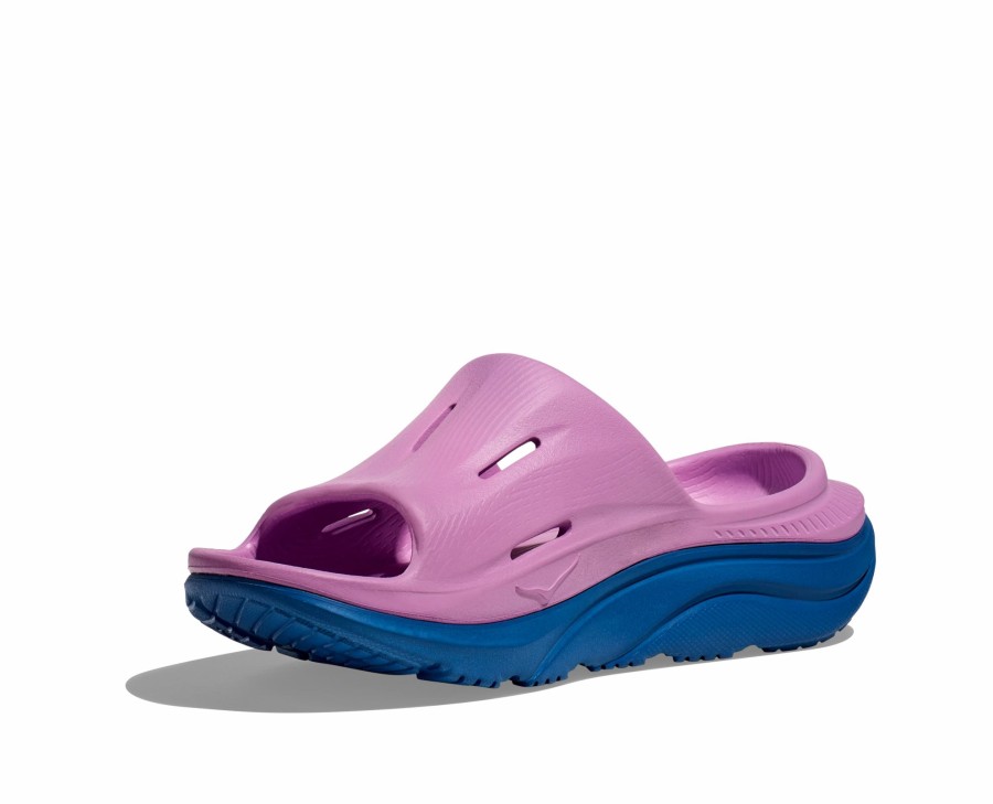 * Hoka U Ora Recovery Slide 3 (Ccsk Cyclamen/Coastal Sky) Footwear