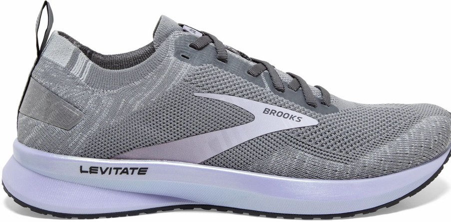 * Brooks Women'S Levitate 4 (084 Grey/Blackened Pearl/Purple) Footwear