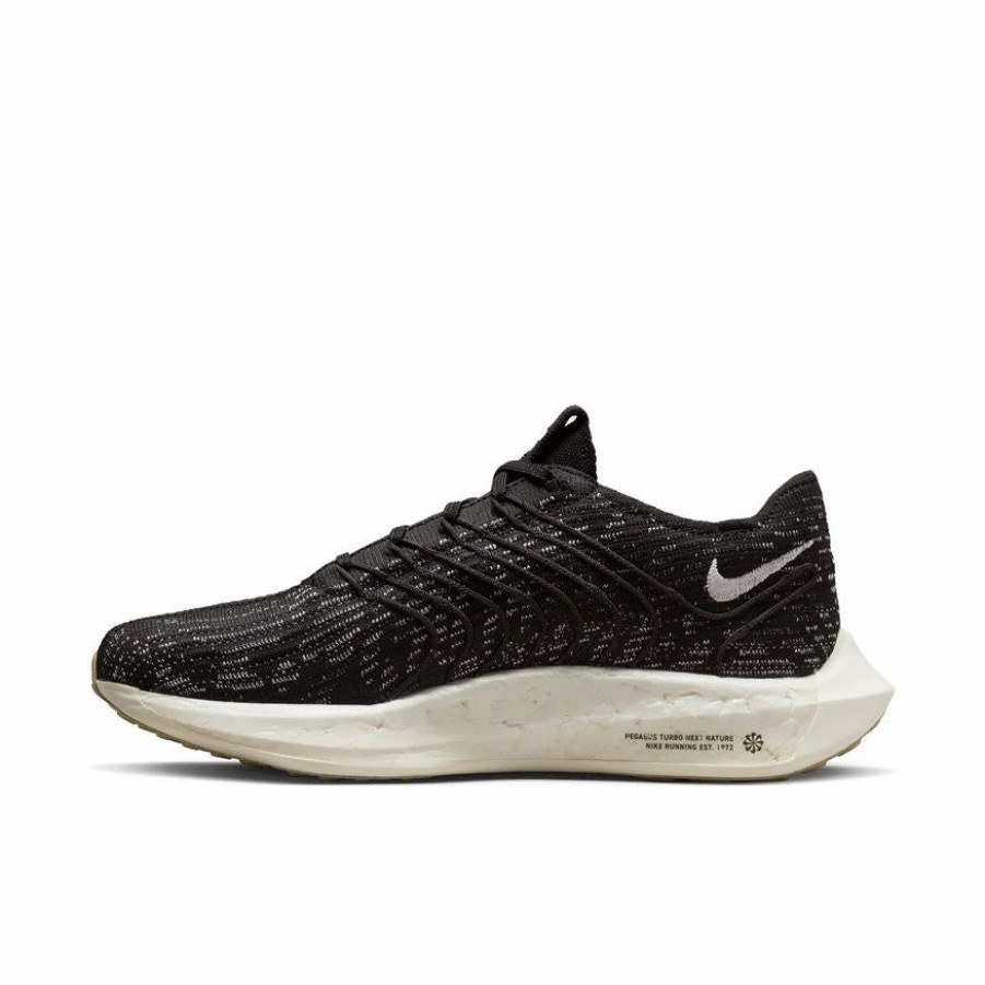 * Nike Men'S Pegasus Turbo Flyknit Next Nature (001 Black/Sail/Off Noir/Sesame) Footwear