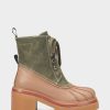 * Aerosoles Stellar Army Green Fabric Ankle Boots