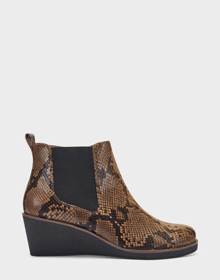 * Aerosoles Brandi Brown Snake Ankle Boots