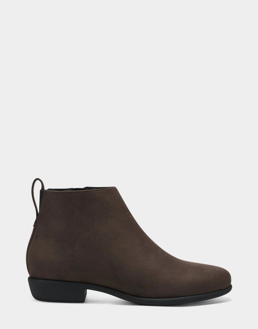 * Aerosoles Sloan Brown Faux Suede Ankle Boots