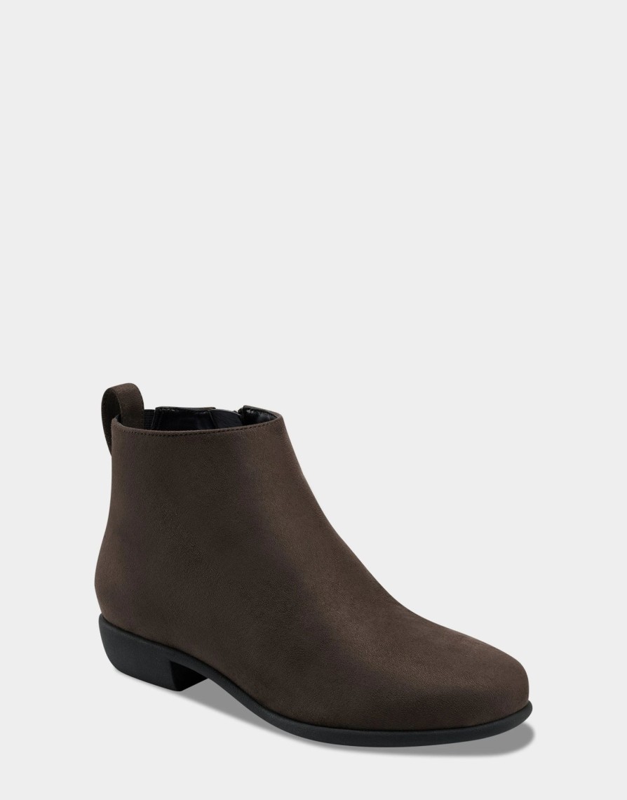 * Aerosoles Sloan Brown Faux Suede Ankle Boots