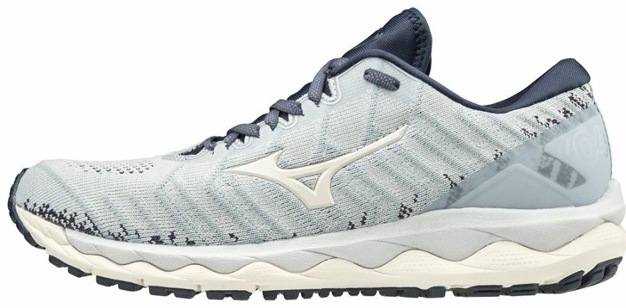 * Mizuno Women'S Wave Sky 4 Waveknit (5757 Arctic Ice) Footwear