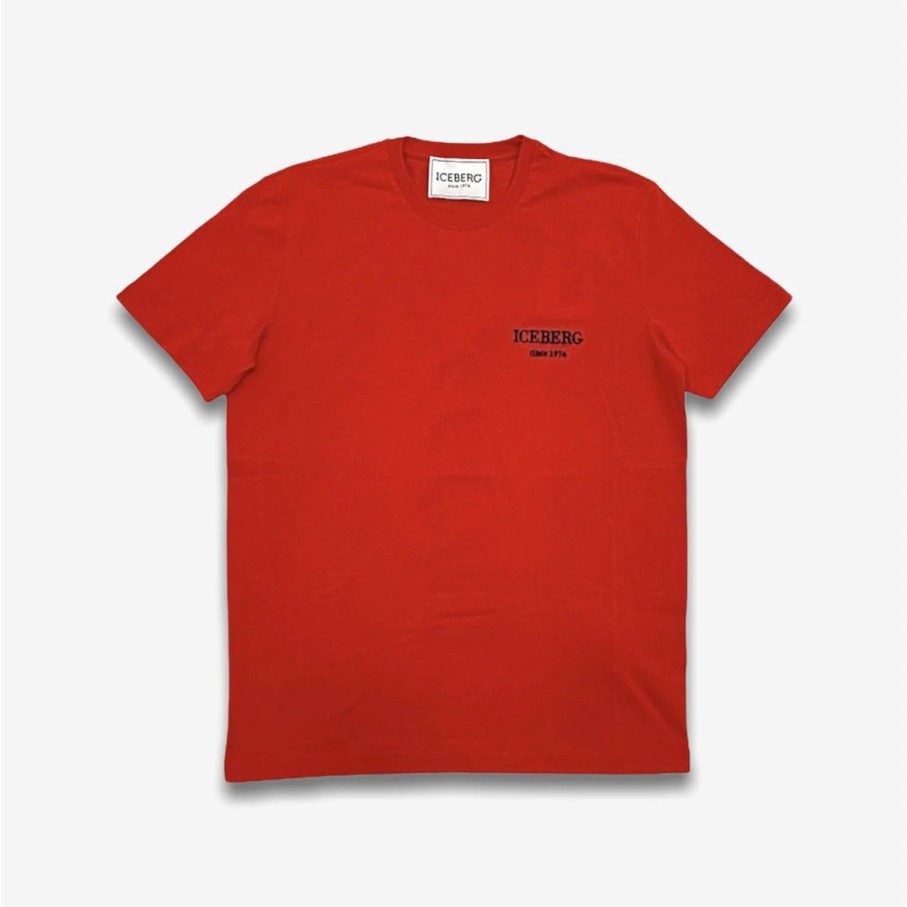 * Iceberg T-Shirt With Deconstructed Mickey Mouse Red Iceberg