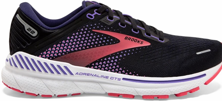 * Brooks Women'S Adrenaline Gts 22 (080 Black/Purple/Coral) Footwear