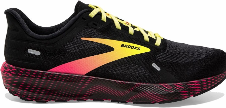 * Brooks Men'S Launch 9 (016 Black/Pink/Yellow) Footwear