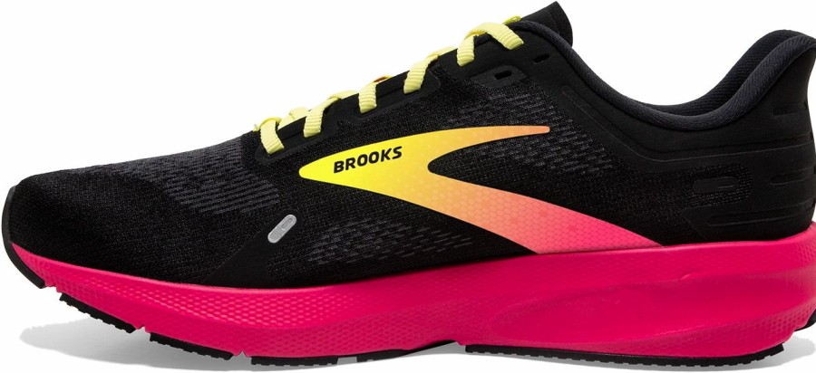 * Brooks Men'S Launch 9 (016 Black/Pink/Yellow) Footwear