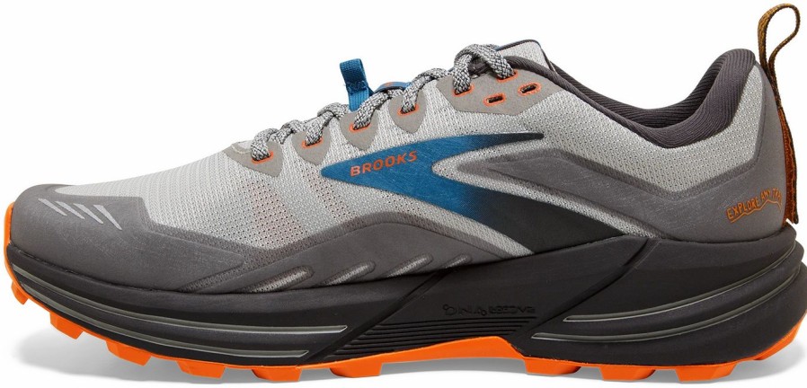 * Brooks Men'S Cascadia 16 (038 Oyster Mushroom/Alloy/Orange) Footwear