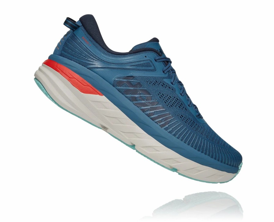 * Hoka Men'S Bondi 7 (Rtos Real Teal/Outer Space) Footwear