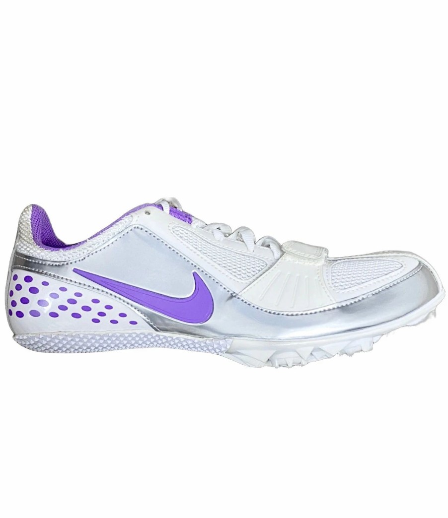 * Nike Uni Zoom Rival S 5 (150 White/Bright Violet-Metallic Silver) Footwear