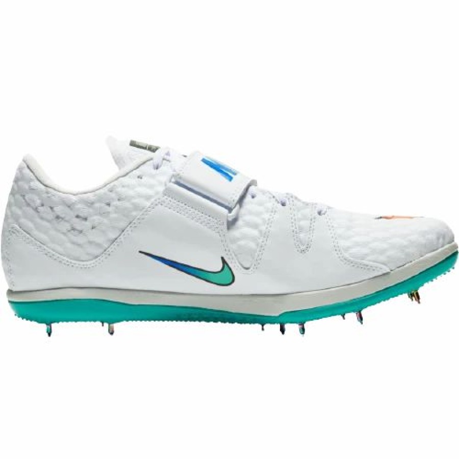 * Nike Uni High Jump Elite (101 White/Flash Crimson-Black-Hyper Jade) Footwear