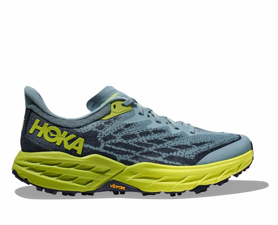 * Hoka Men'S Speedgoat 5 (Sbdct Stone Blue/Dark Citron) Footwear