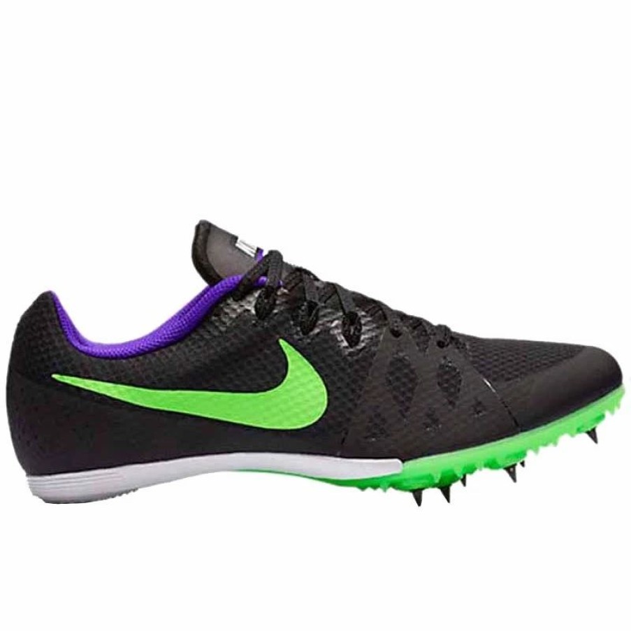 * Nike Uni Zoom Rival M 8 (035-Black/Green Strike-Purple) Footwear