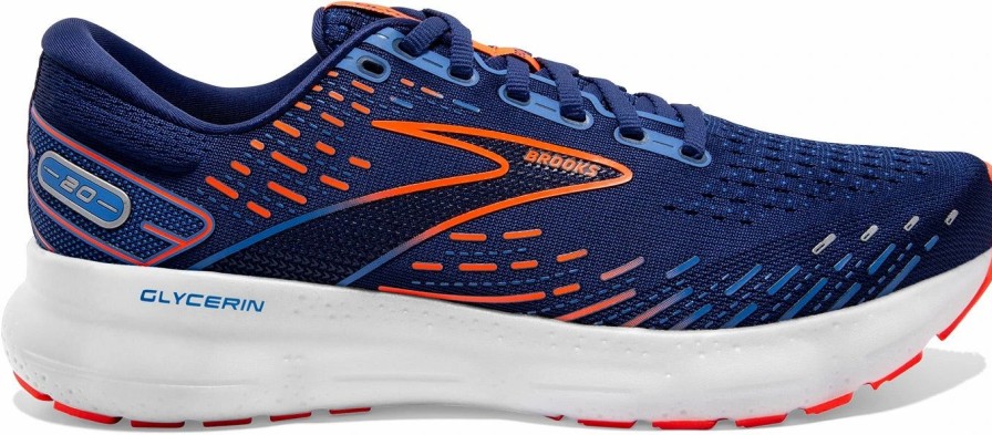 * Brooks Men'S Glycerin 20 (444 Blue Depths/Palace Blue/Orange) Footwear