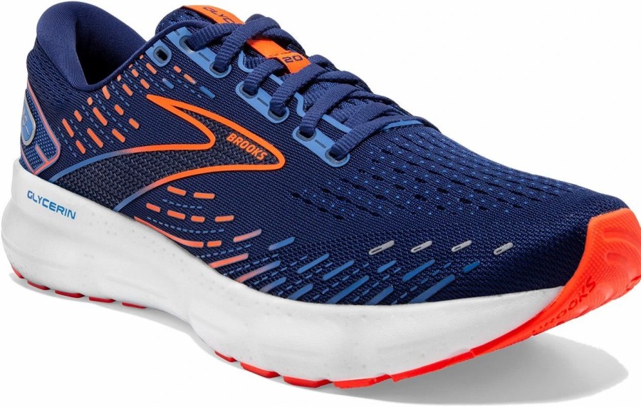 * Brooks Men'S Glycerin 20 (444 Blue Depths/Palace Blue/Orange) Footwear