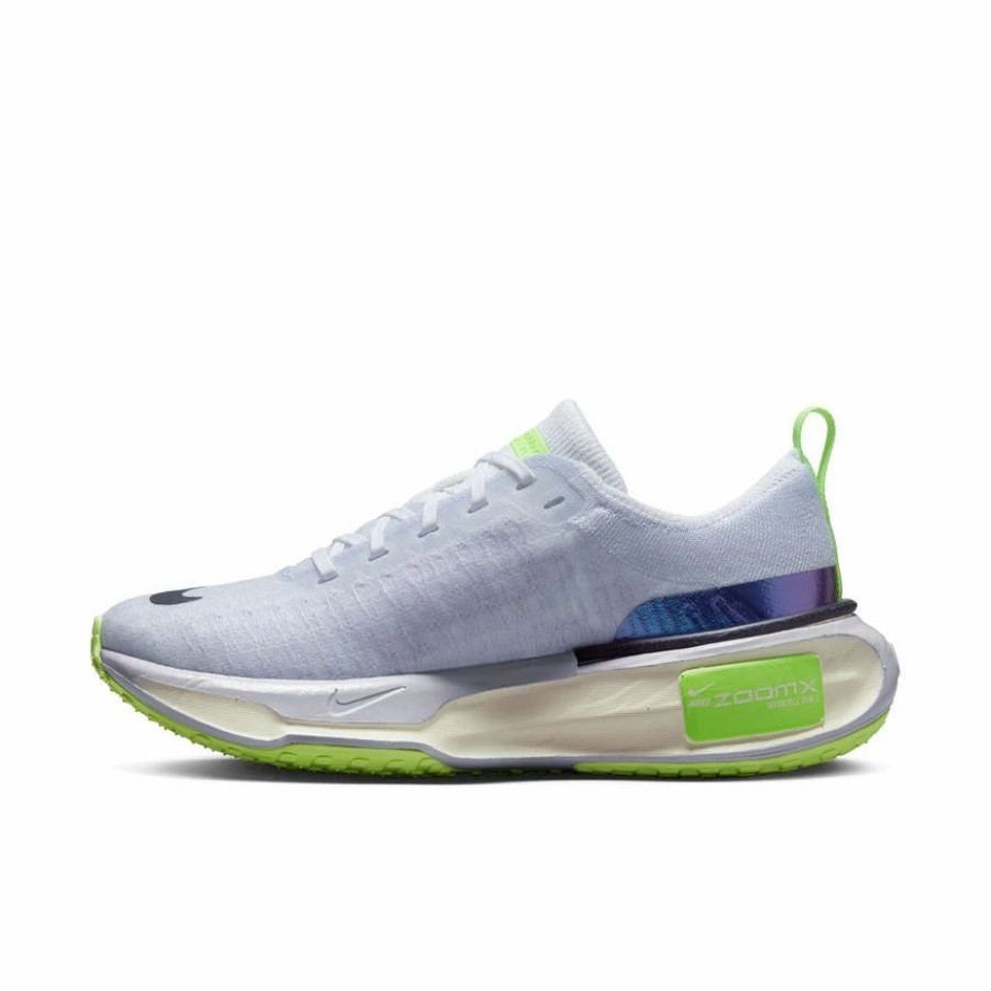 * Nike Women'S Zoomx Invincible Run Flyknit 3 (100 White/Black/Blue Tint/Purple Agate) Footwear