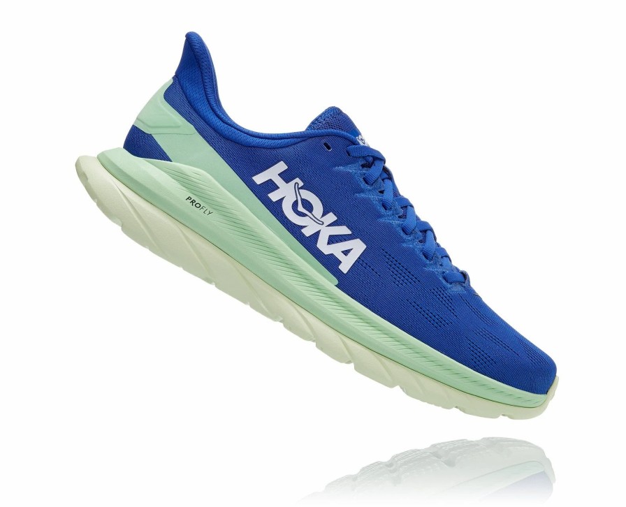 * Hoka Men'S Mach 4 (Dbga Dazzling Blue/Green Ash) Footwear