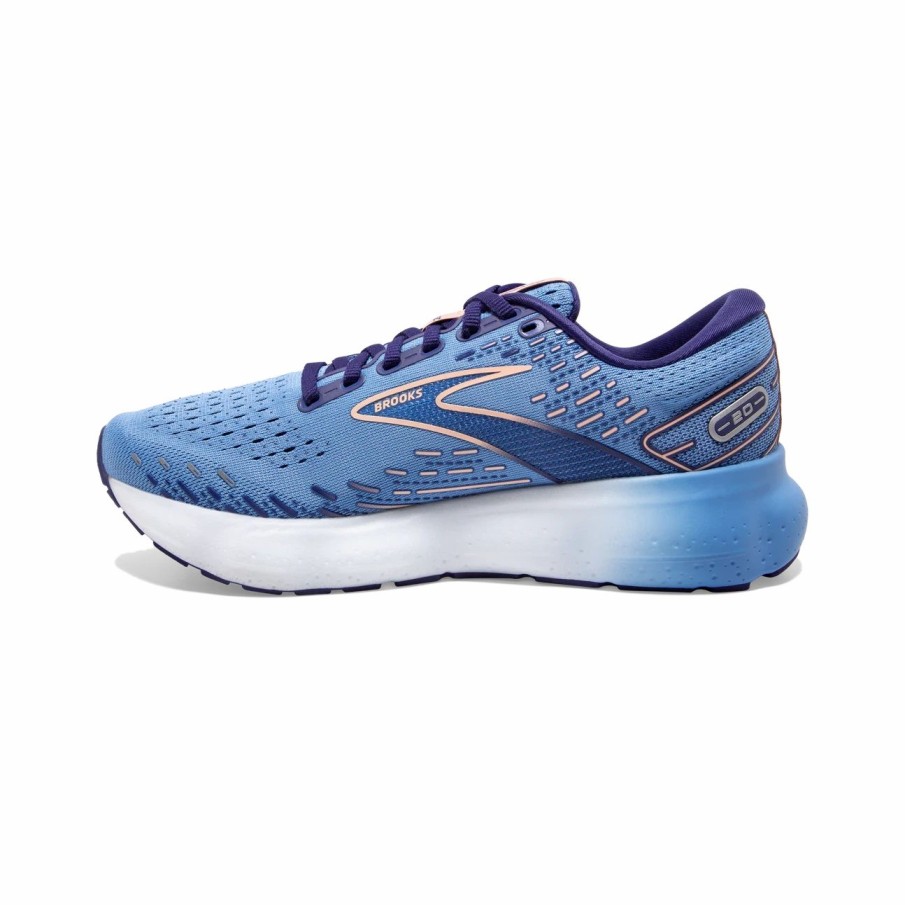 * Brooks Women'S Glycerin 20 (478 Blissful Blue/Peach/White) Footwear