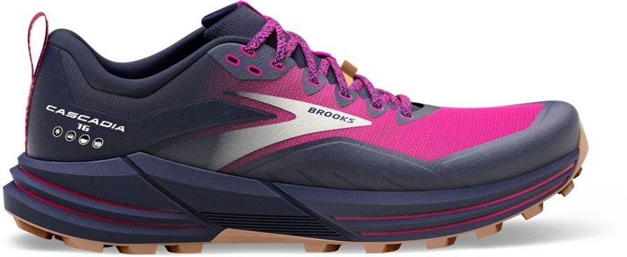 * Brooks Women'S Cascadia 16 (425 Peacoat/Pink/Biscuit) Footwear