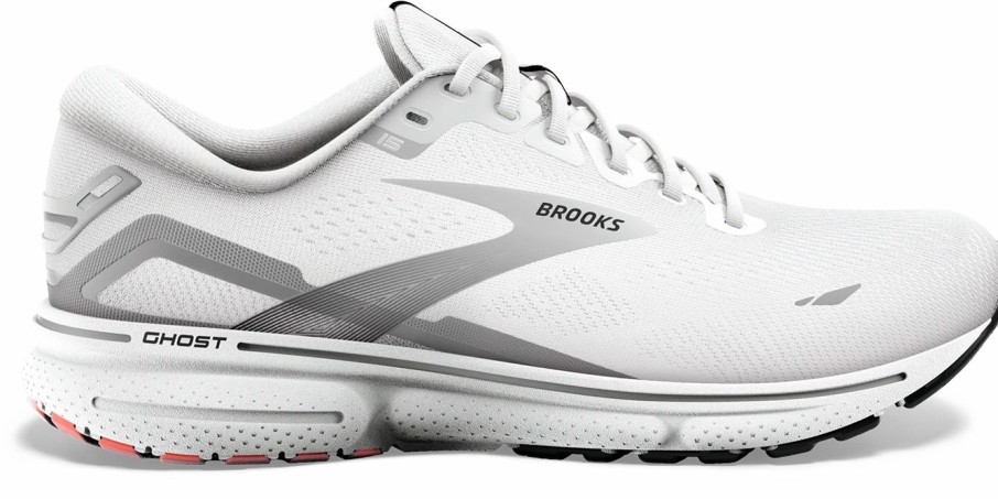 * Brooks Men'S Ghost 15 (184 White/Black/Flame) Footwear