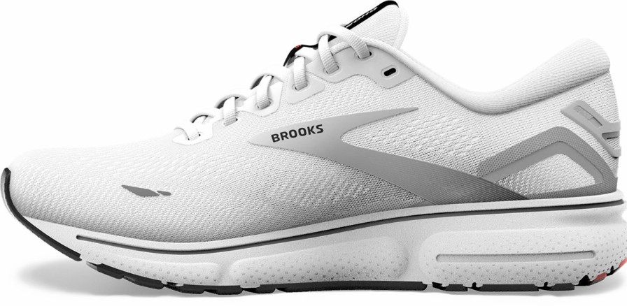 * Brooks Men'S Ghost 15 (184 White/Black/Flame) Footwear