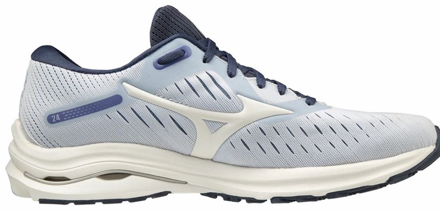 * Mizuno Women'S Wave Rider 24 (570D Arctic Ice/Snow White) Footwear