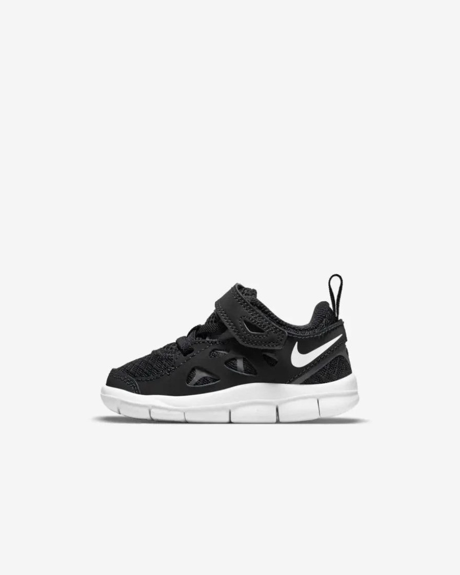 * Nike Toddler Free Run 2 (004 Black/White/Dark Grey) Footwear