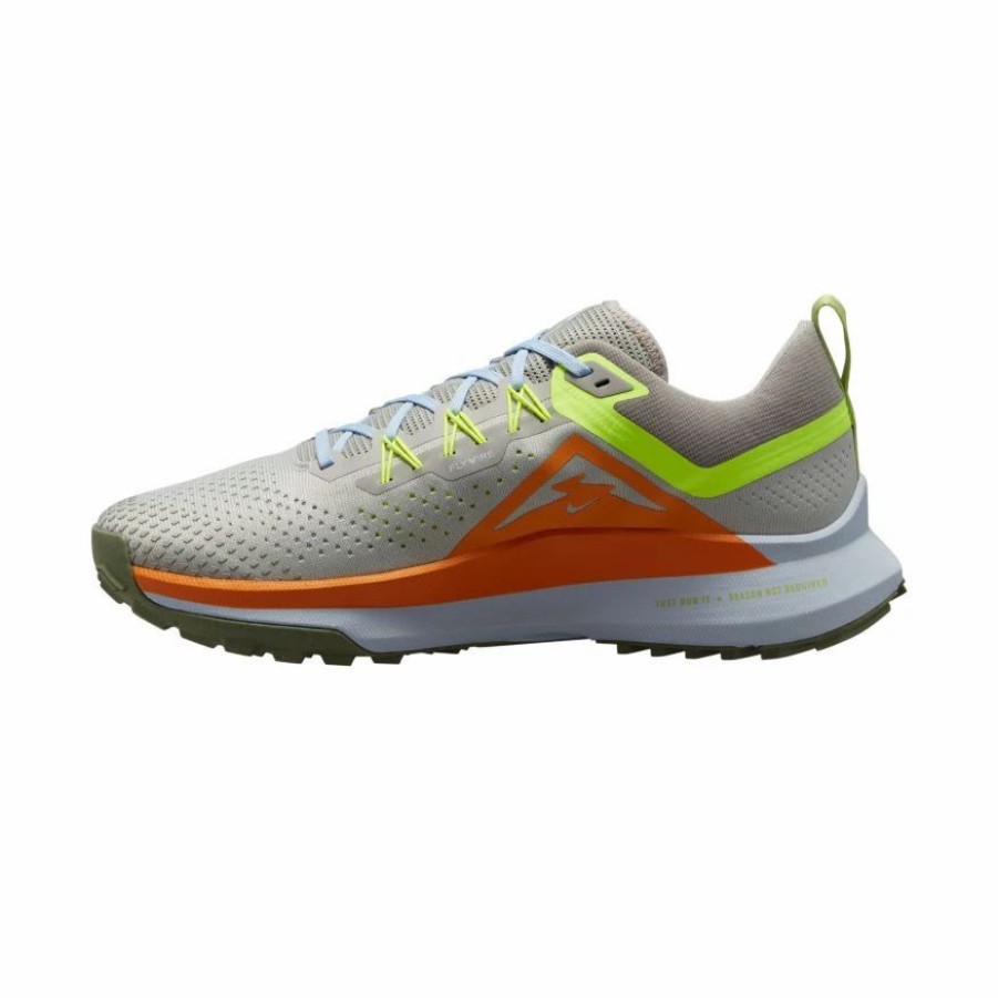 * Nike Men'S React Pegasus Trail 4 (002 Light Iron Ore/Volt/Cobblestone) Footwear