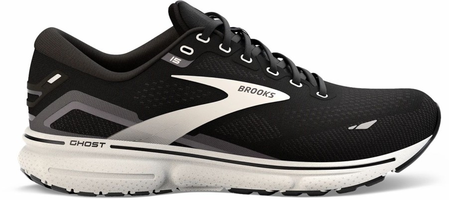 * Brooks Women'S Ghost 15 (012 Black/Blackened Pearl/White) Footwear