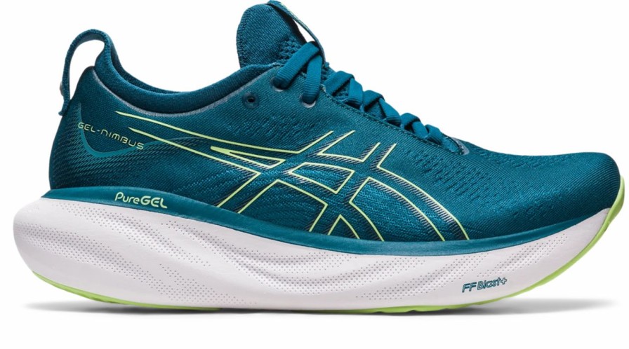 * Asics Women'S Gel-Nimbus 25 (401 Ink Teal/Lime Green) Footwear