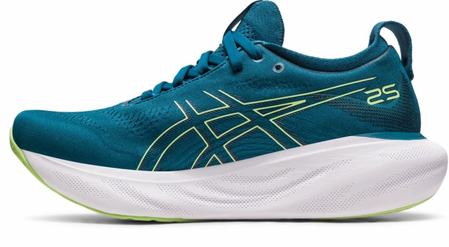 * Asics Women'S Gel-Nimbus 25 (401 Ink Teal/Lime Green) Footwear